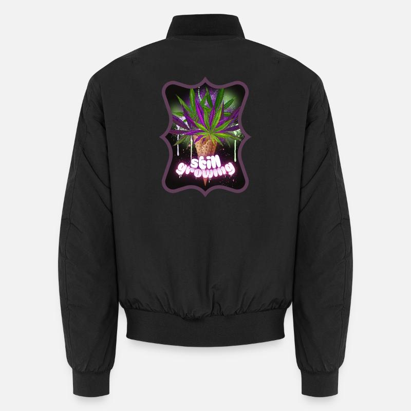 Still Growing Hanf Spruch Pflanze - Unisex Bomberjacke - Schwarz