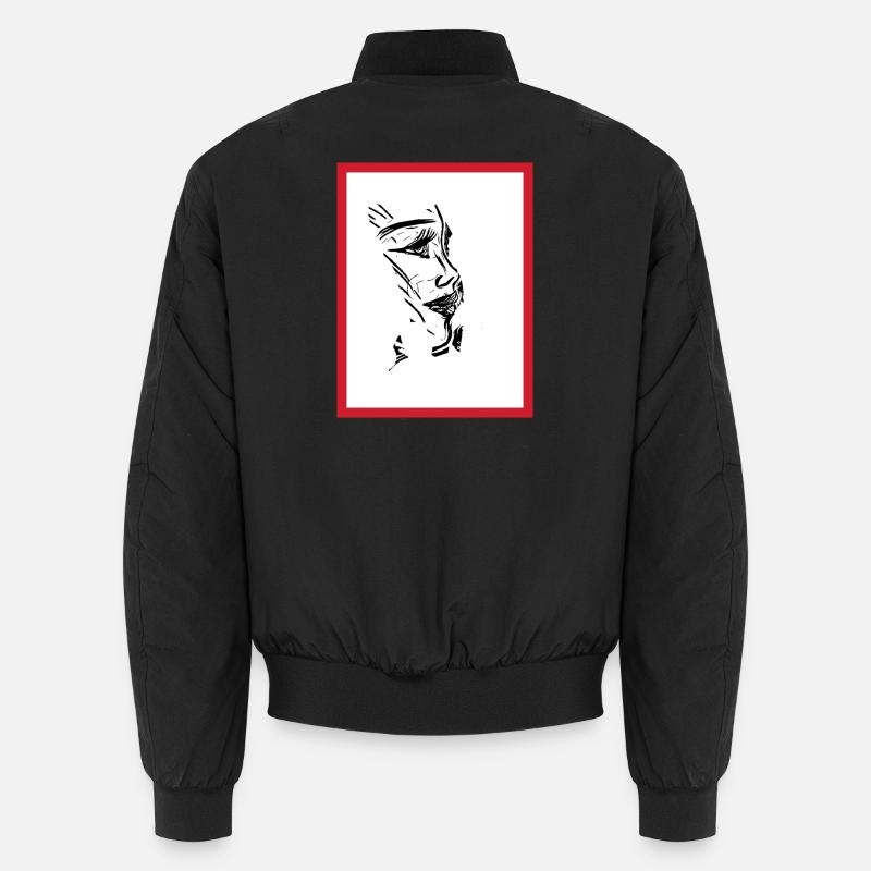 Weibliche Porträt-Tinte - Unisex Bomberjacke - Schwarz