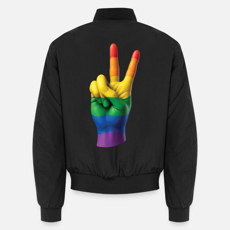 PRIDE PEACE HAND - peace & love Bomber unisexe