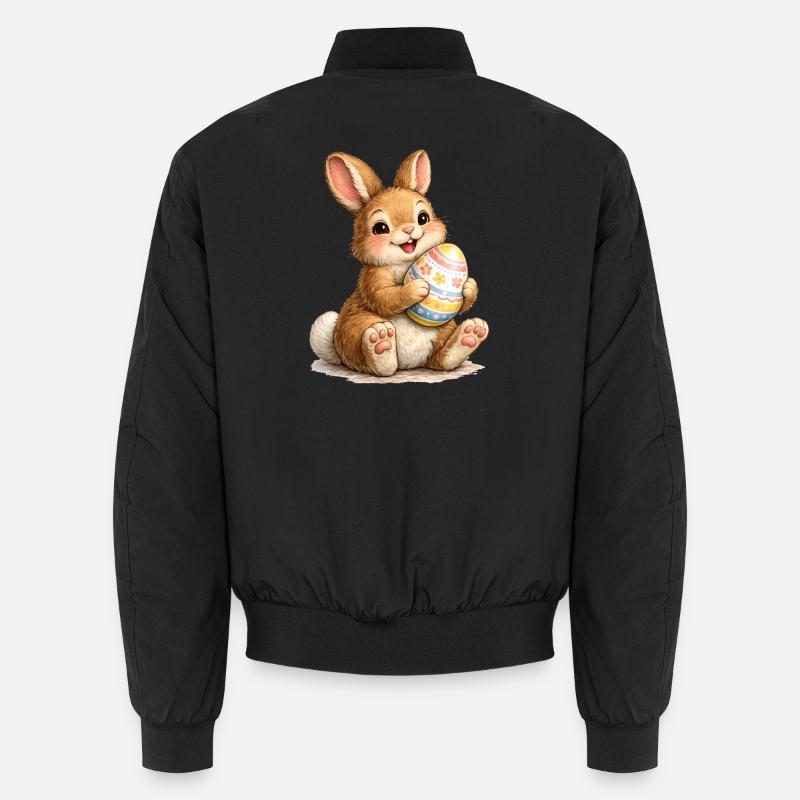Bunny with Easter Egg Illustration Unisex Bomber Jacket