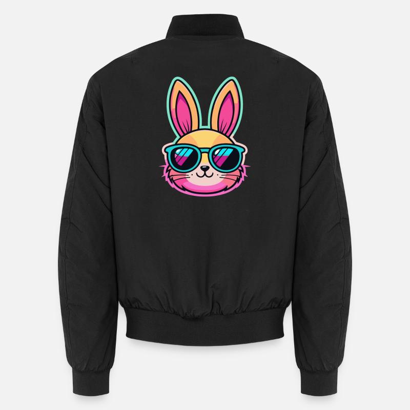 Neonhase mit bunter Brille Unisex Bomberjacke