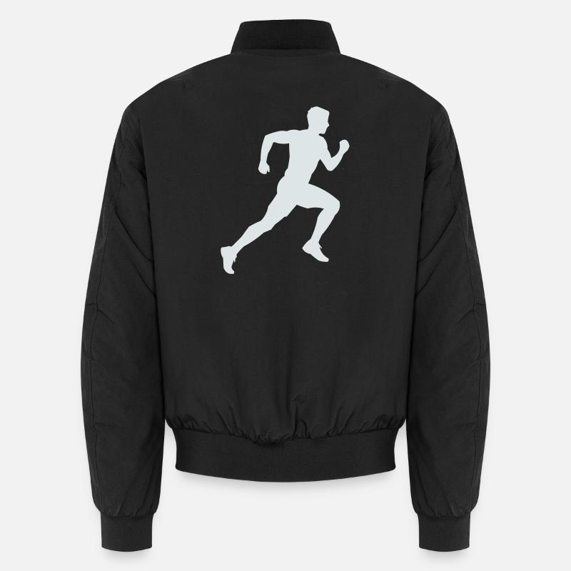 Running Silhouette Sprint - Unisex Bomber Jacket - black