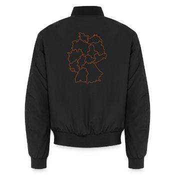 Karte Deutschlands mit Regionen - Unisex Bomberjacke - Schwarz - Hinten - AI Model Male 185 light (185cm)
