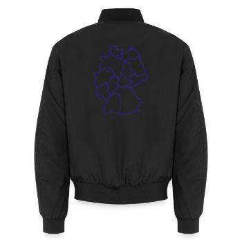 Karte Deutschlands mit Regionen - Unisex Bomberjacke - Schwarz - Hinten - AI Model Male 185 light (185cm)