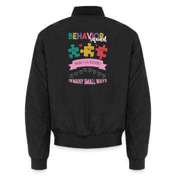 Verhaltenstherapie Therapie Verhalten - Unisex Bomberjacke - Schwarz - Hinten - AI Model Male 185 light (185cm)