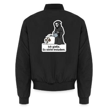 Pflanzen-Killer Sensenmann Gärtner Witz T-Shirt - Unisex Bomberjacke - Schwarz - Hinten - AI Model Male 185 light (185cm)