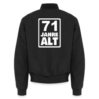 Alter 71 - Unisex Bomberjacke - Schwarz - Hinten - AI Model Male 185 light (185cm)