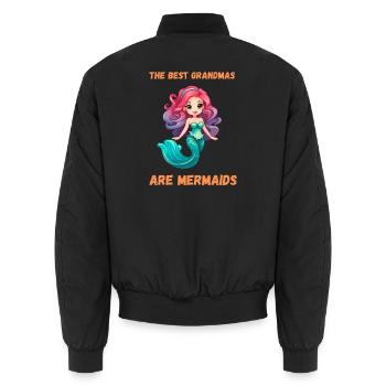 Die besten Großmütter sind Meerjungfrauen Oma Ocean Vibe Art - Unisex Bomberjacke - Schwarz - Hinten - AI Model Male 185 light (185cm)