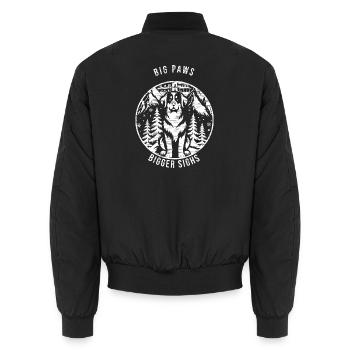 Berner Sennenhund - Big Paws Bigger Sighs - Hundef - Unisex Bomberjacke - Schwarz - Hinten - AI Model Male 185 light (185cm)