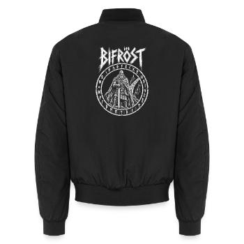 Bifröst – Der Wächter der Brücke - Unisex Bomberjacke - Schwarz - Hinten - AI Model Male 185 light (185cm)