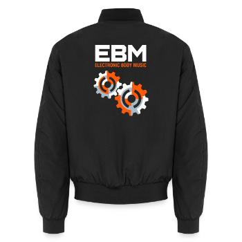 Electronic Body Music - EBM Industrial - Unisex Bomberjacke - Schwarz - Hinten - AI Model Male 185 light (185cm)