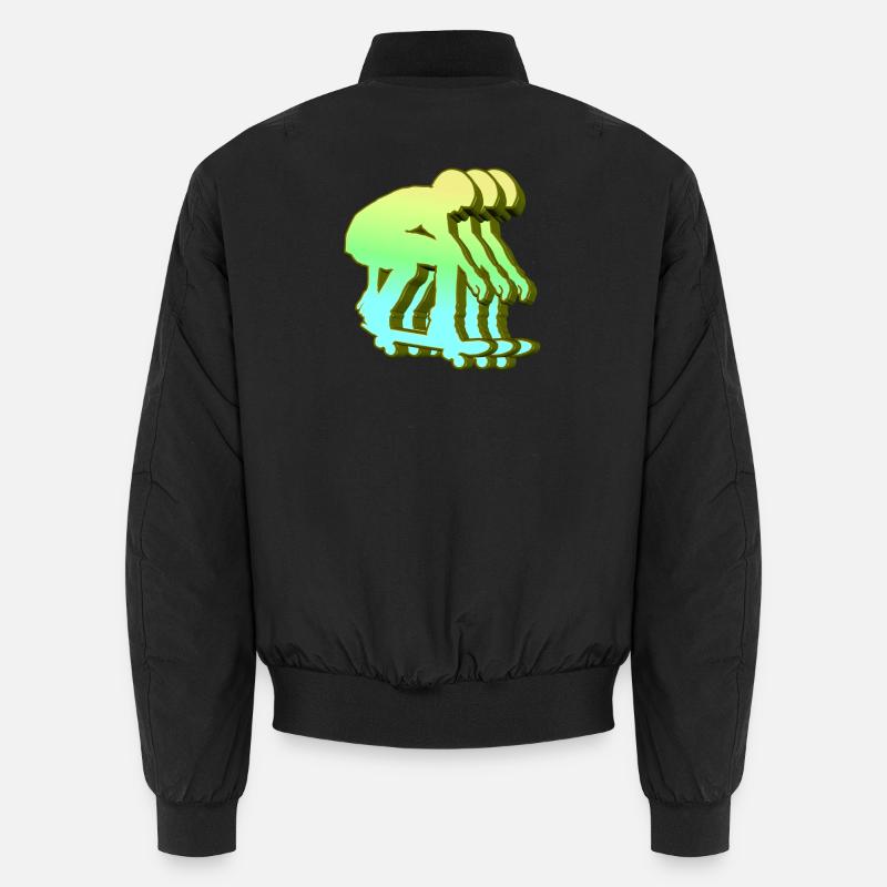 Skateboarder 3D - Unisex Bomber Jacket - black