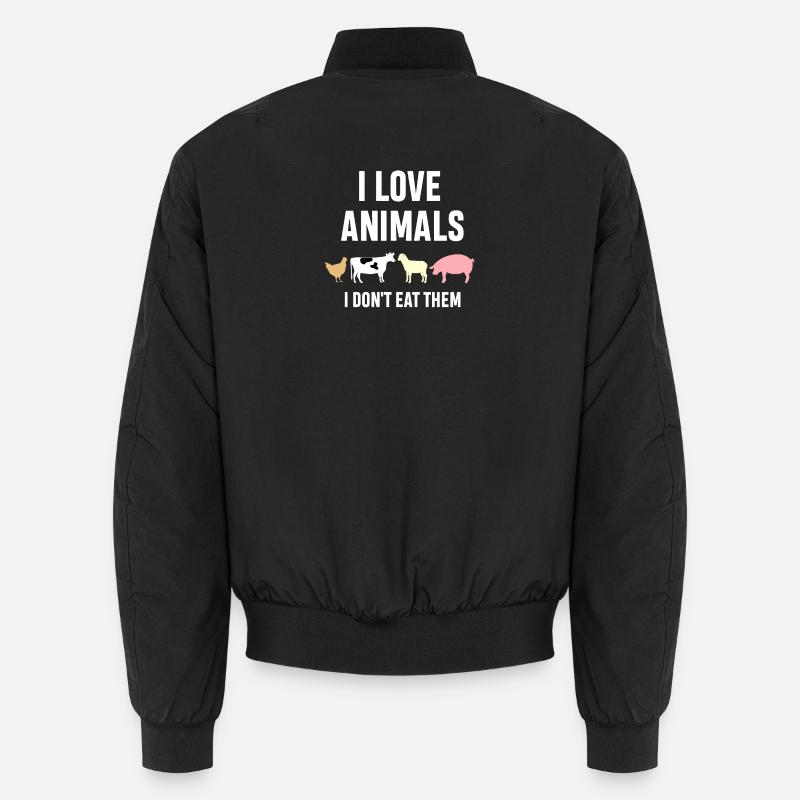 I love animals, I don't eat them Unisex Bomber Jacket