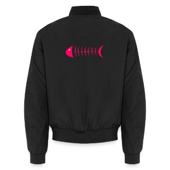 SARDINE. POISSON. POISSON D'AVRIL. PÂQUES. MER - Bomber unisexe - noir - Dos - AI Model Male 185 light (185cm)