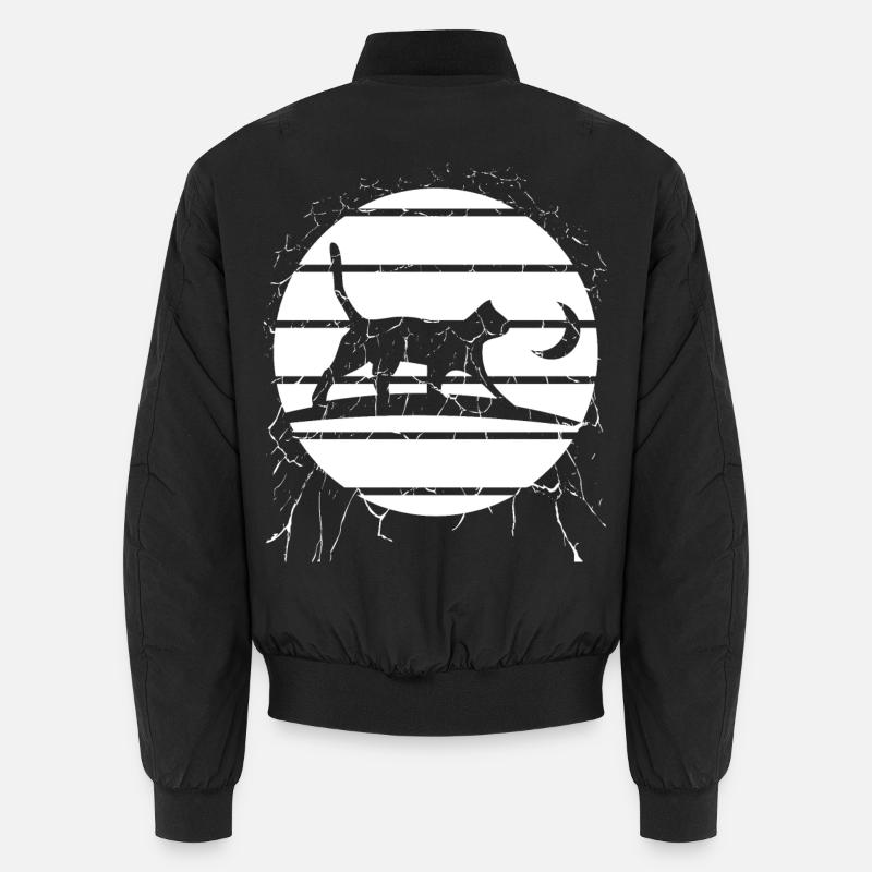 Chat au clair de lune – Promenade nocturne Bomber unisexe