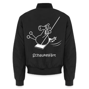 Schaukelfärt, färt, Schaukel, schaukeln, Pferd - Unisex Bomberjacke - Schwarz - Hinten - AI Model Male 185 light (185cm)