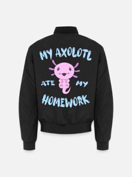 Lustiges Axolotl für die Schule - Unisex Bomberjacke - Schwarz