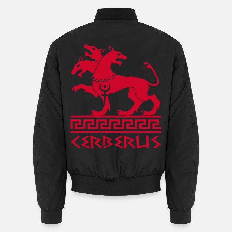 Roter Cerberus-Hund Unisex Bomberjacke