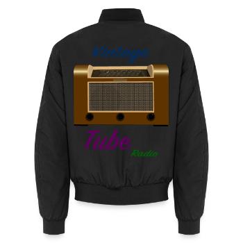 vieille radio à tube - Bomber unisexe - noir - Dos - AI Model Male 185 light (185cm)