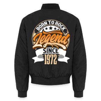 1972 Year of birth Birthday Legend Born To Rock - Unisex Bomber Jacket - black - Back - AI Model Male 185 light (185cm)