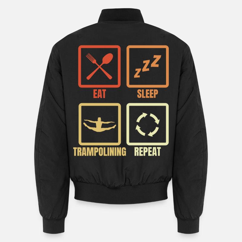 Eat Sleep Trampoline Repeat - Unisex Bomberjacke - Schwarz