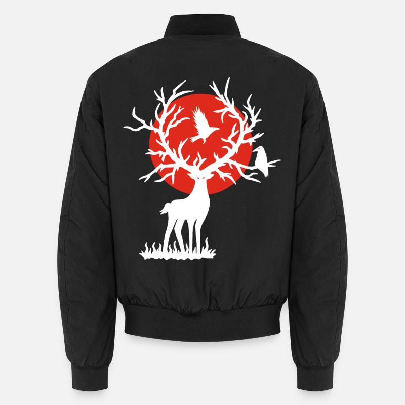 Le cerf blanc et le soleil rouge Bomber unisexe