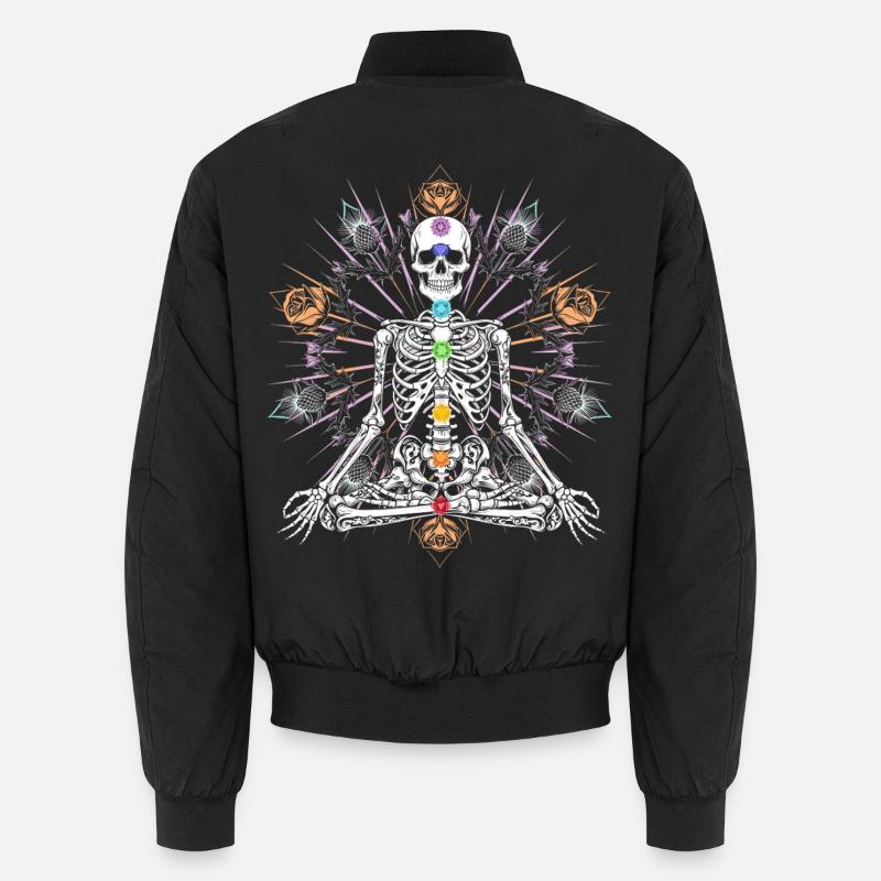 Squelette Chakra Méditation Gothique Bomber unisexe