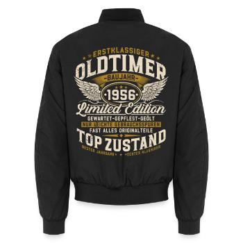 70. Geburtstag 1956 Oldtimer Geschenk Retro - Unisex Bomberjacke - Schwarz - Hinten - AI Model Male 185 light (185cm)