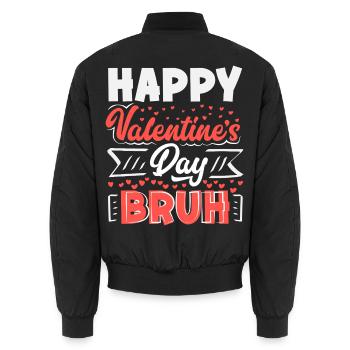 Cœur rétro design de la Saint-Valentin Amour - Bomber unisexe - noir - Dos - AI Model Male 185 light (185cm)