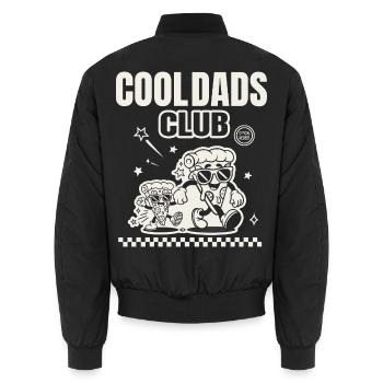 Cool Dad Pizza Club Drôle Papa T-shirt cadeau - Bomber unisexe - noir - Dos - AI Model Male 185 light (185cm)
