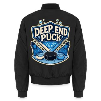 DEEP END PUCK - Unisex Bomberjacke - Schwarz - Hinten - AI Model Male 185 light (185cm)