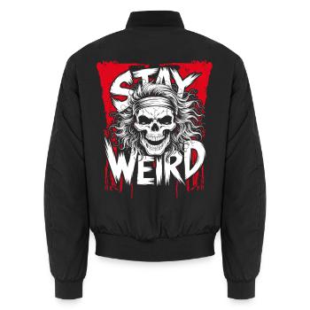 Stay Weird Skull - Unisex Bomberjacke - Schwarz - Hinten - AI Model Male 185 light (185cm)