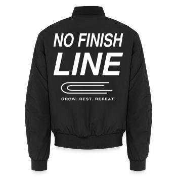 No Finish Line Endurance Hymne - Unisex Bomberjacke - Schwarz - Hinten - AI Model Male 185 light (185cm)