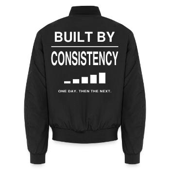 Erstellt durch Konsistenzwachstumsbalken - Unisex Bomberjacke - Schwarz - Hinten - AI Model Male 185 light (185cm)