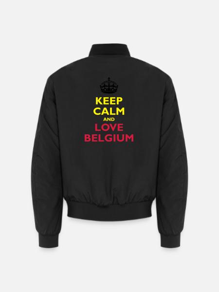 Keep Calm & Love Belgium - Unisex Bomber Jacket - black