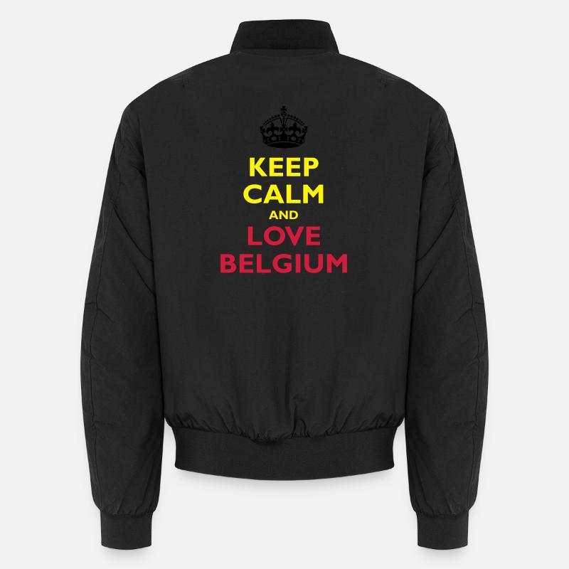 Keep Calm & Love Belgium - Bomber unisexe - noir