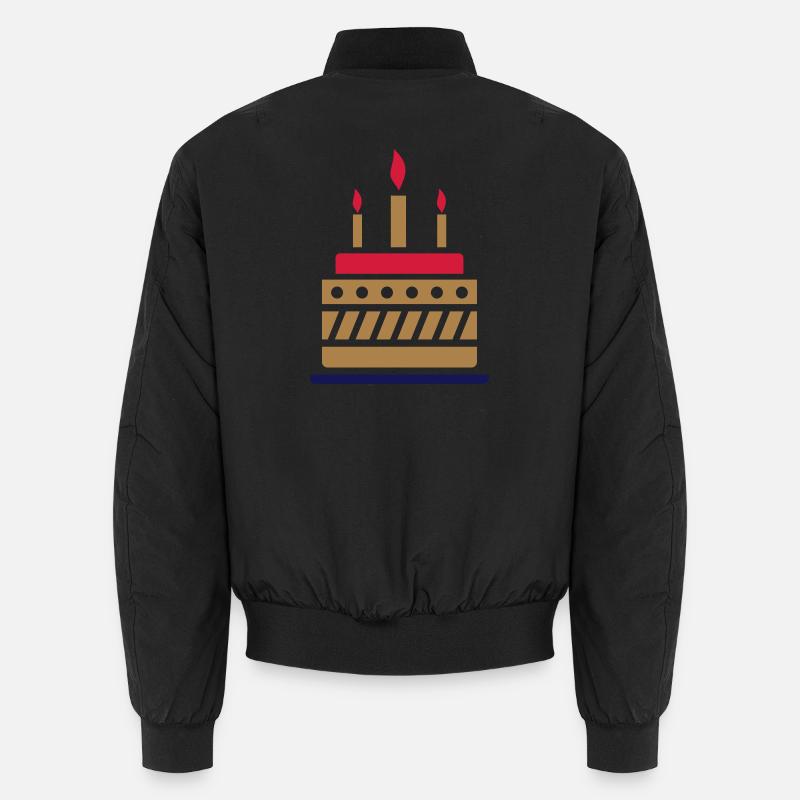 Cake pie birthday - Unisex Bomber Jacket - black