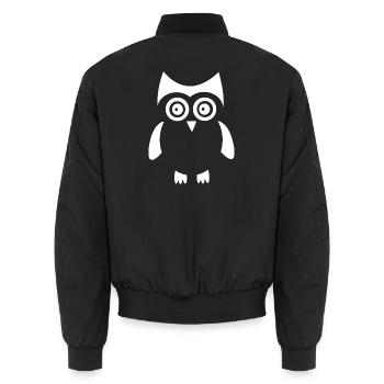 weiße Eule Vogel weiß - Unisex Bomberjacke - Schwarz - Hinten - AI Model Male 185 light (185cm)