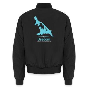 Usedom | Carte de conception - Bomber unisexe - noir - Dos - AI Model Male 185 light (185cm)