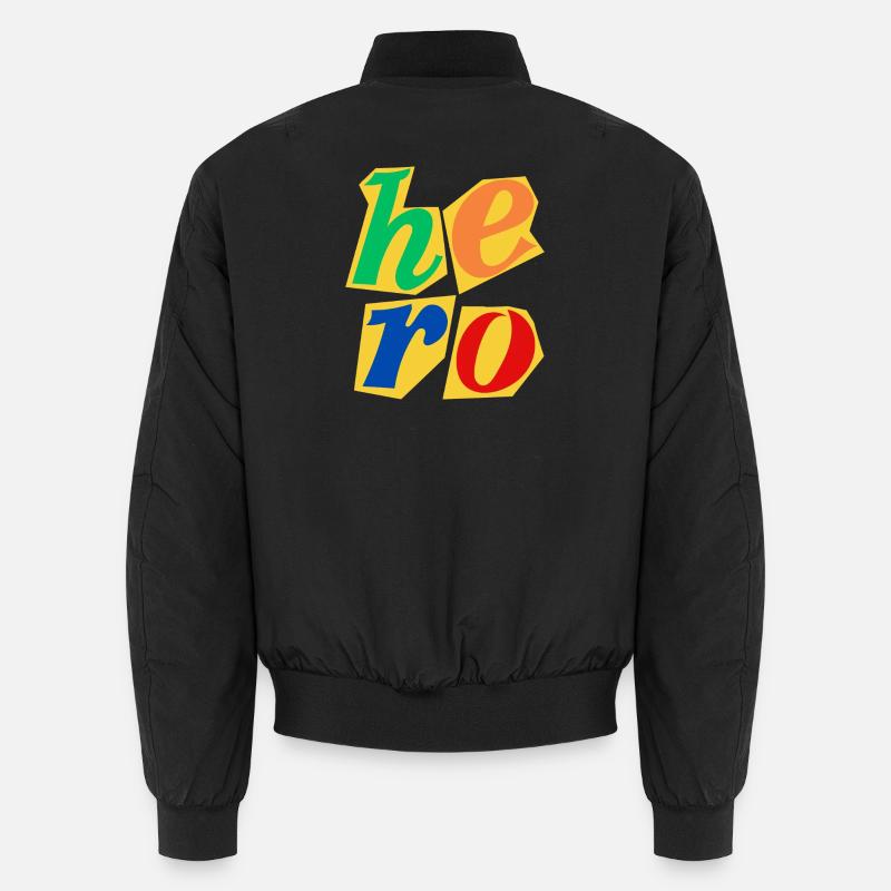 Conception de lettres majuscules Hero - Bomber unisexe - noir