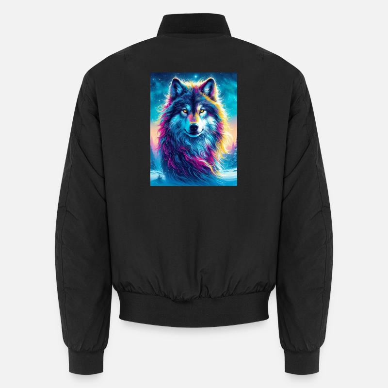 Wolf - Unisex Bomber Jacket - black