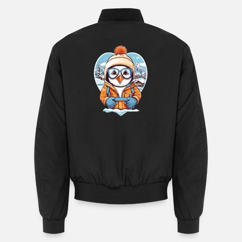 Süßer Pinguin - Unisex Bomberjacke - Schwarz