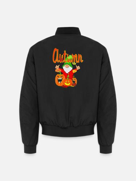  Gartenzauber mit Kürbissen im Herbst - Unisex Bomberjacke - Schwarz
