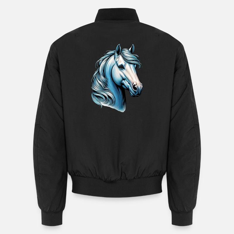 Pferd - Unisex Bomberjacke - Schwarz