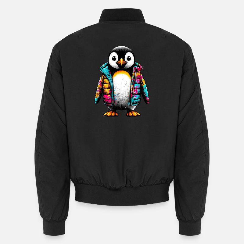 Pinguin mit Jacke Jacke Unisex Bomberjacke