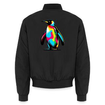 Pinguin - Unisex Bomberjacke - Schwarz - Hinten - AI Model Male 185 light (185cm)