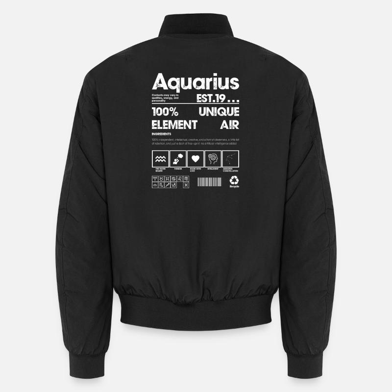 Aquarius Glyphs Neon Print Unisex Bomber Jacket
