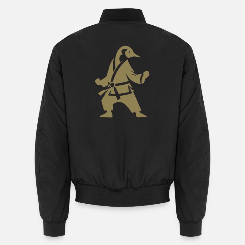 Pinguin Karate Kampfkunst Silhouette - Unisex Bomberjacke - Schwarz