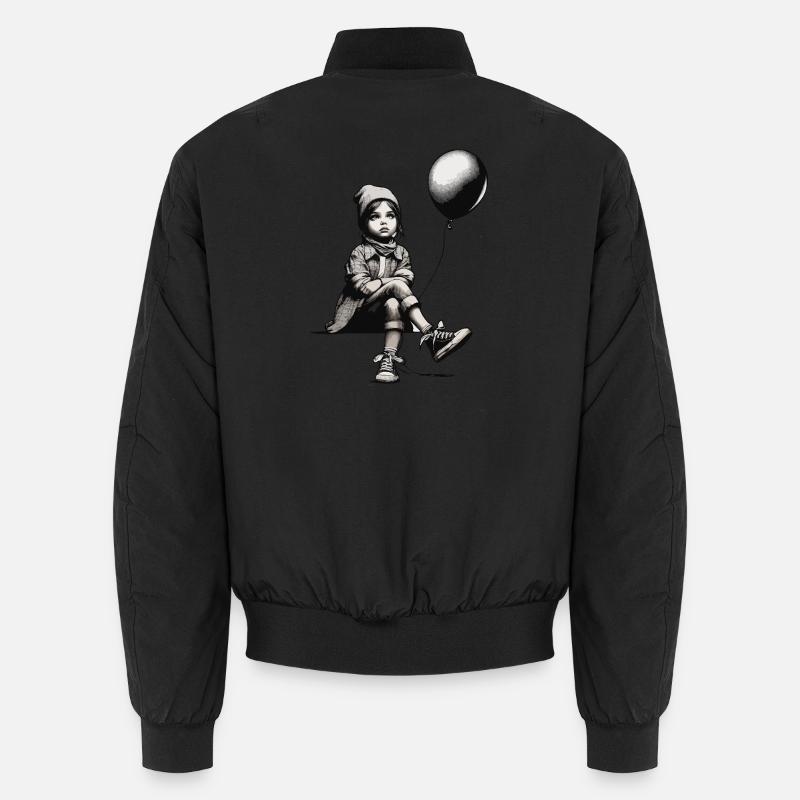 Mädchen mit Luftballon - Unisex Bomberjacke - Schwarz
