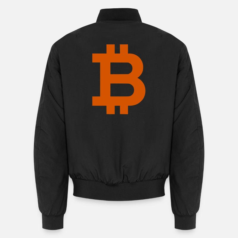 Bitcoin orange - Unisex Bomber Jacket - black